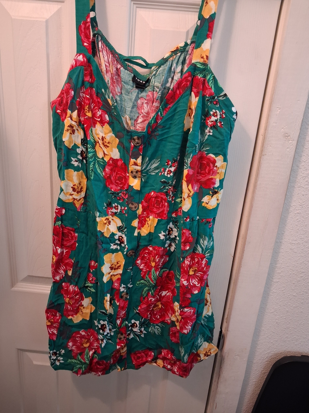 Torrid Green Floral Button-Front Cami